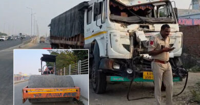 Sabarkanthaमें ओवरब्रिज पर ट्रक-ट्रेलर ने रोड रोलर को रौंदा, 4 की दर्दनाक मौत